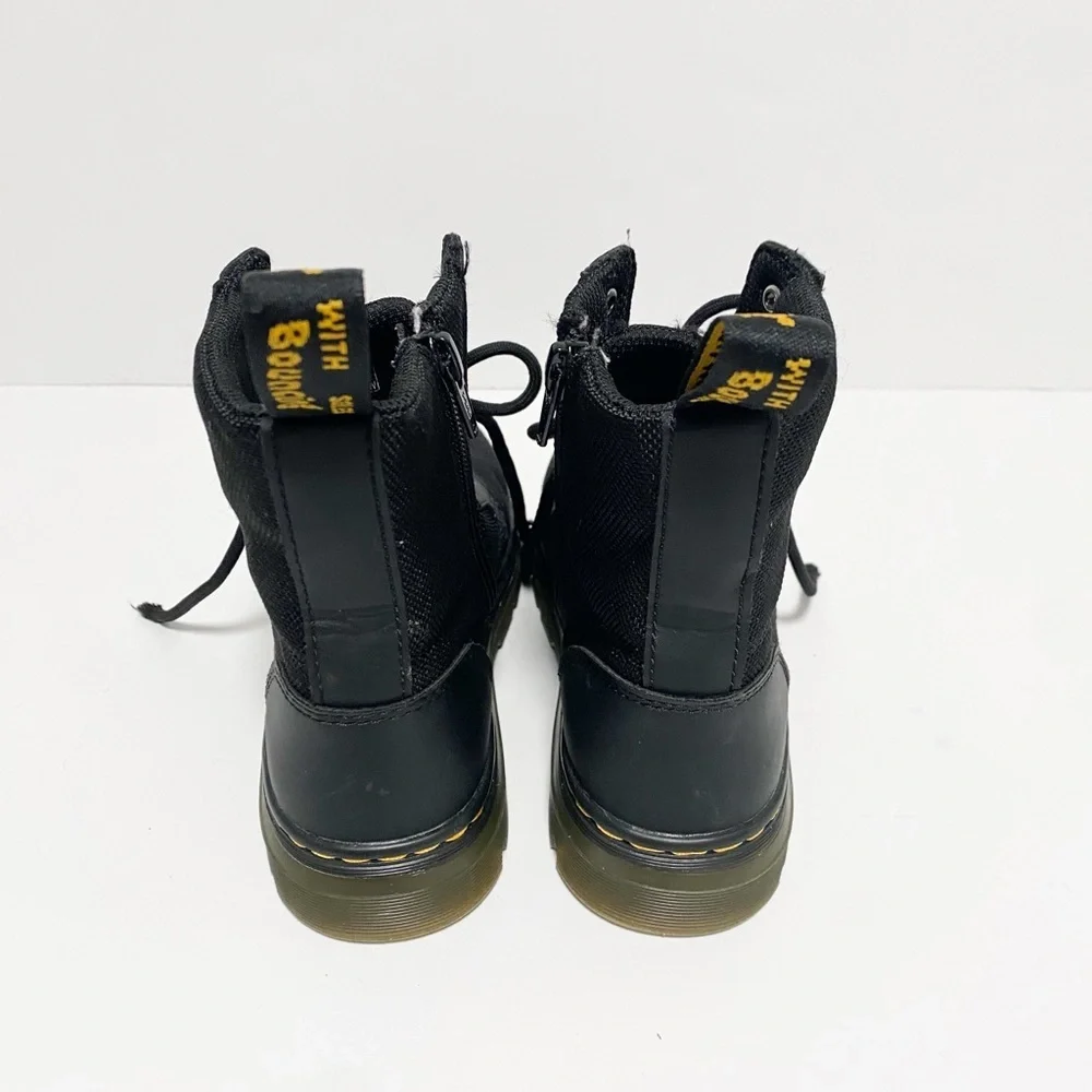 DR MARTENS BLACK COMBS J BLACK LACE UP & ZIPPER ANKLE BOOTS SIZE Little kid 2 - Picture 4 of 11